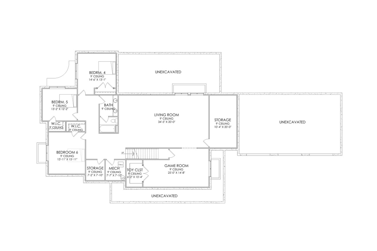 Farmhouse House Plan - Evora 75789 - Basement Floor Plan