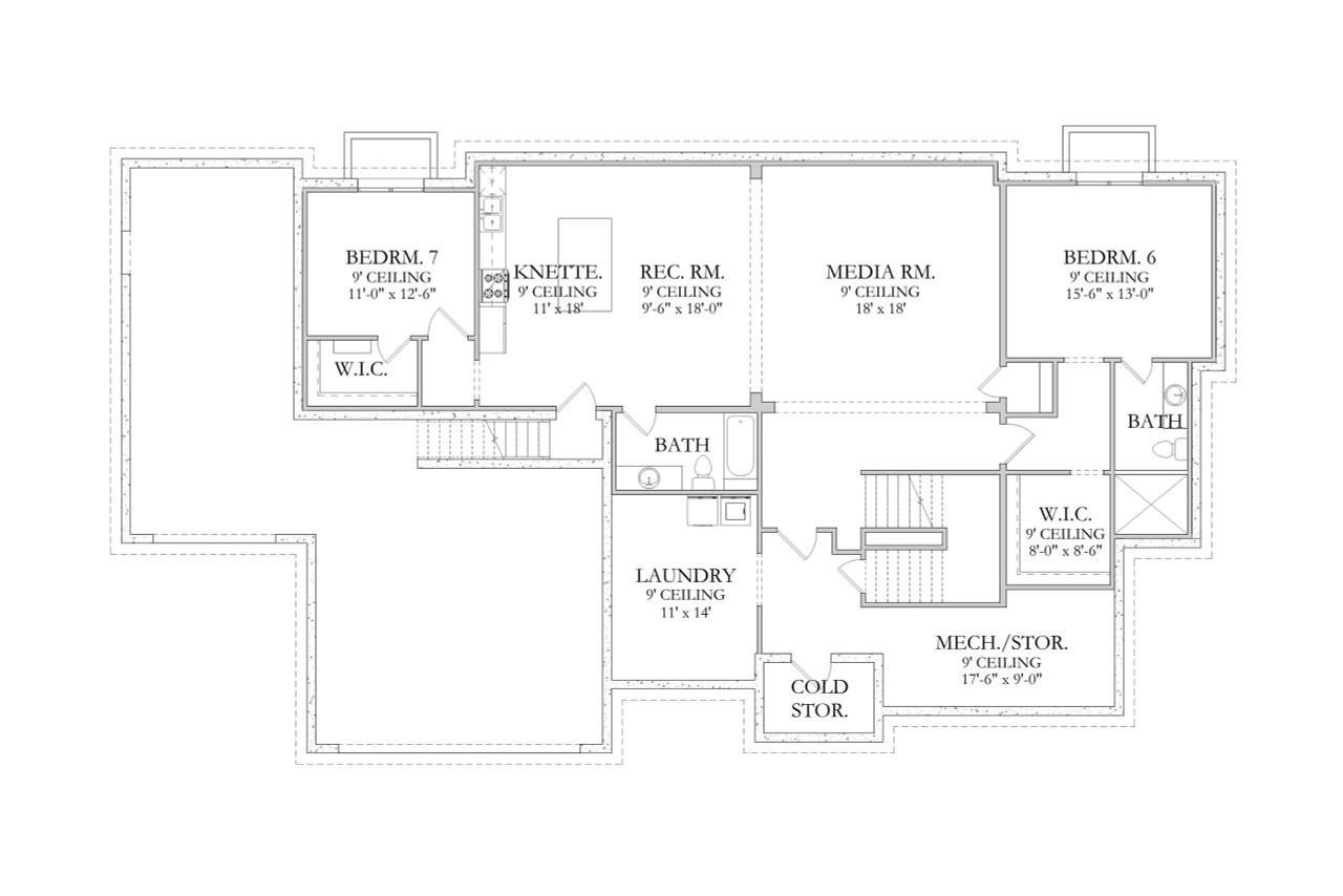 Tudor House Plan - Findley 28705 - Basement Floor Plan