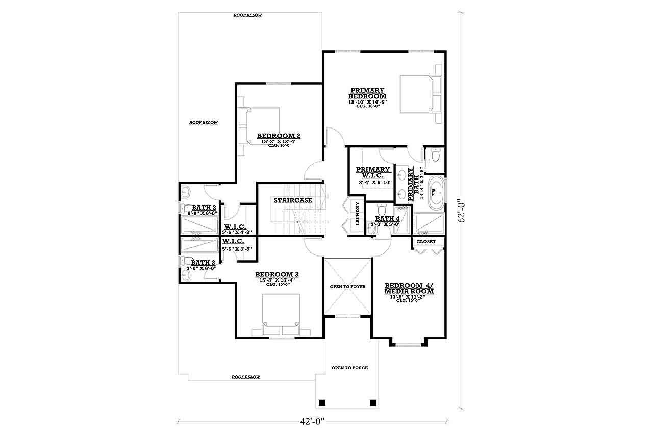 Farmhouse House Plan - Fnoor 04 49685 - 2nd Floor Plan