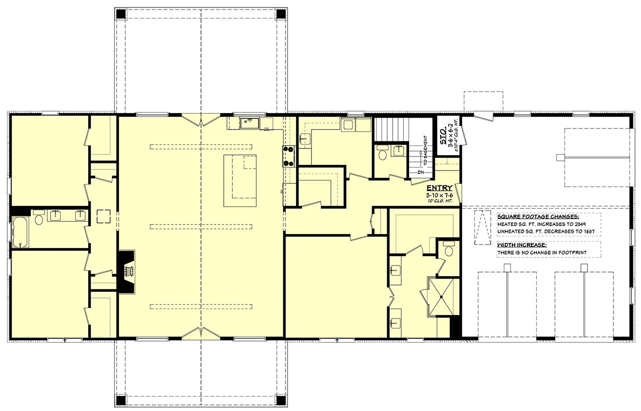 Farmhouse House Plan - Pinedale 99808 - Optional Floor Plan