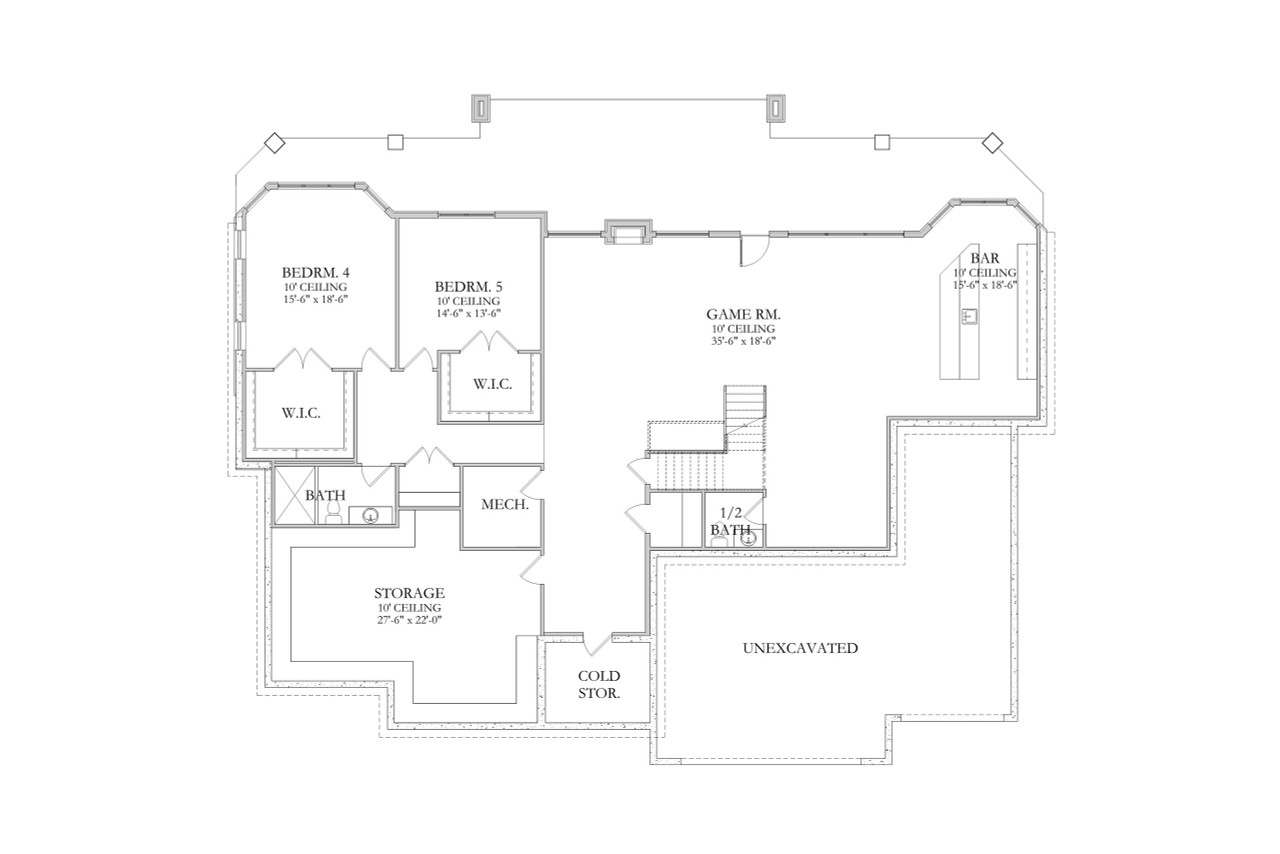 European House Plan - Foster 83427 - Basement Floor Plan