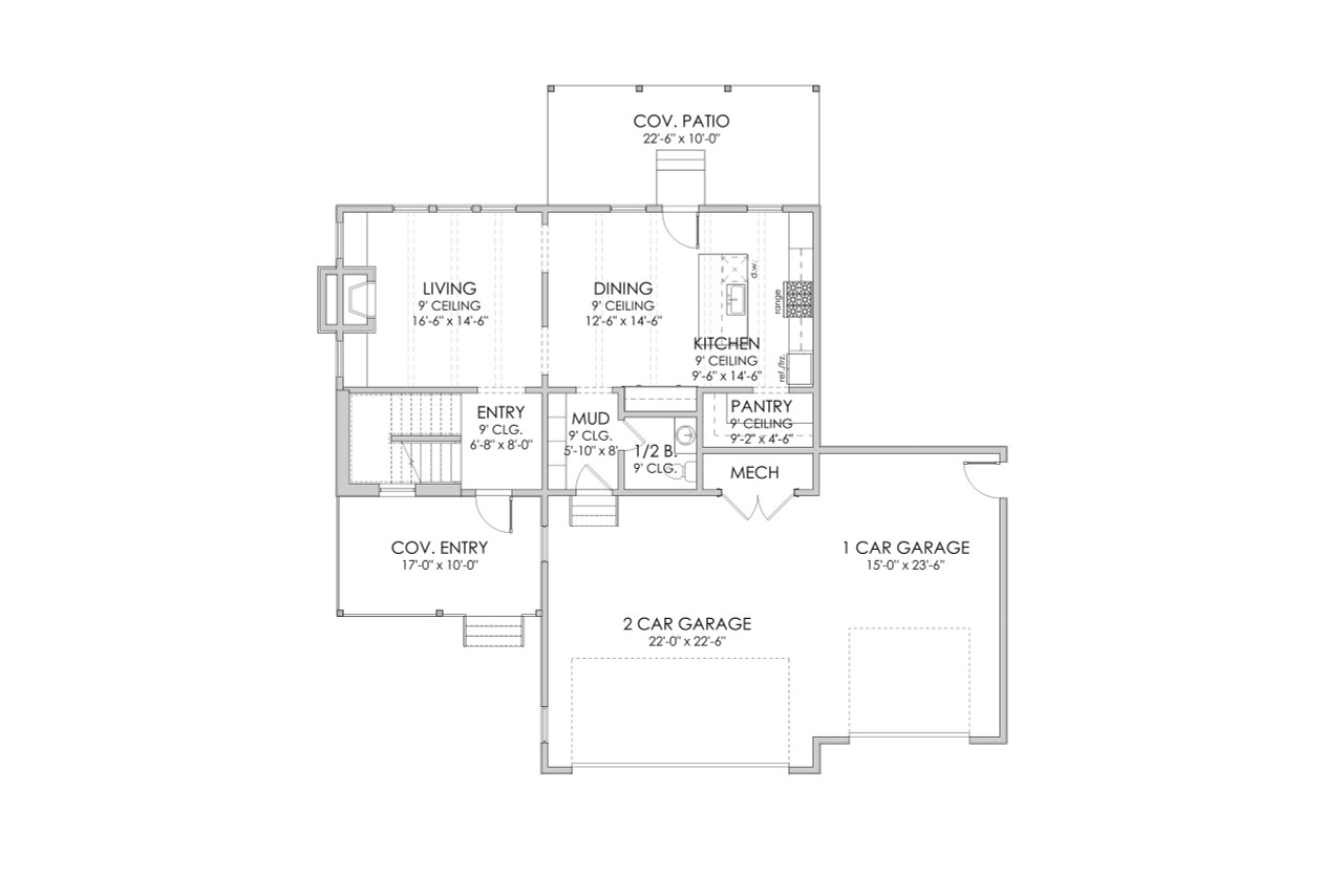 Farmhouse House Plan - Greenville 75947 - 1st Floor Plan
