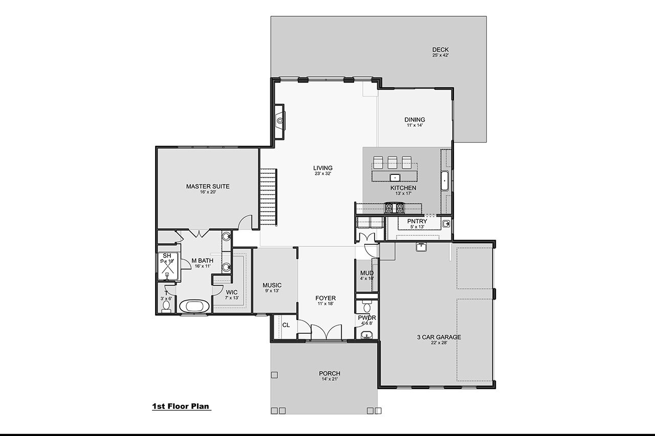 Farmhouse House Plan - Cedarhurst 48734 - 1st Floor Plan