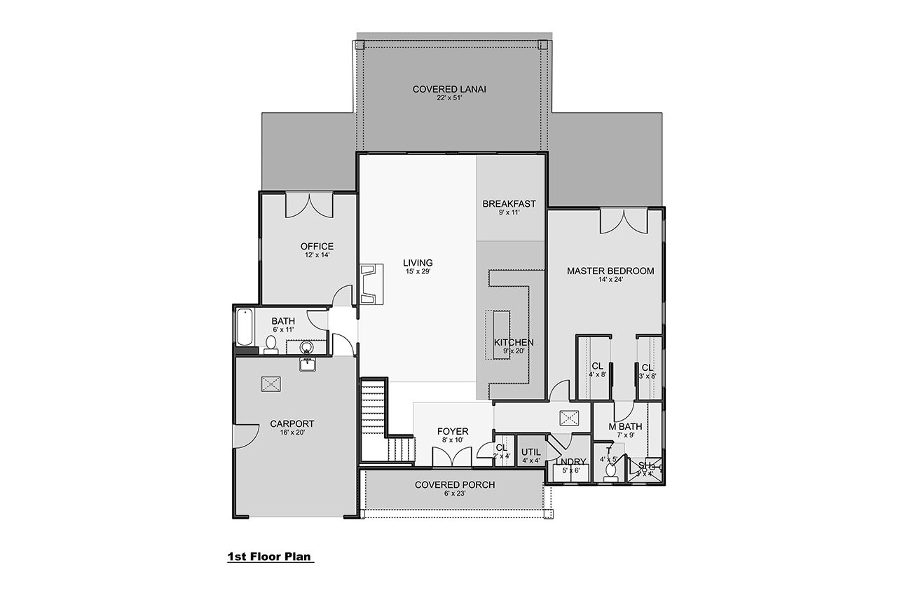 Farmhouse House Plan - Garden City 55594 - 1st Floor Plan