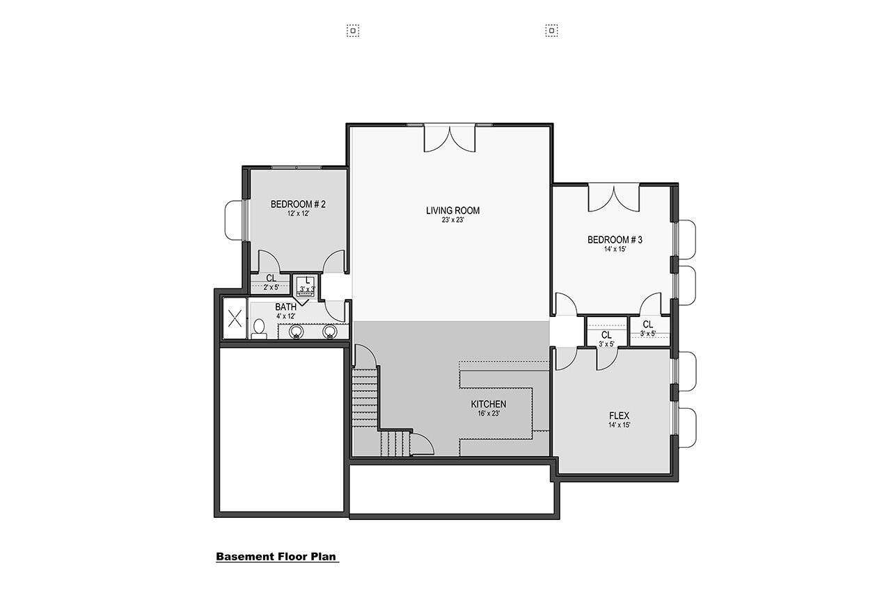 Secondary Image - Farmhouse House Plan - Garden City 55594 - Basement Floor Plan