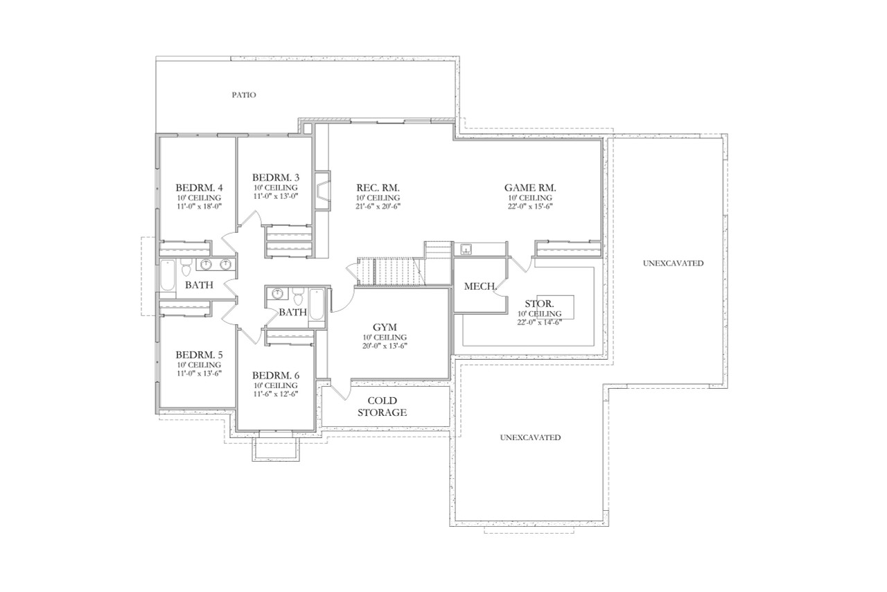 Traditional House Plan - Freeman 72212 - Basement Floor Plan