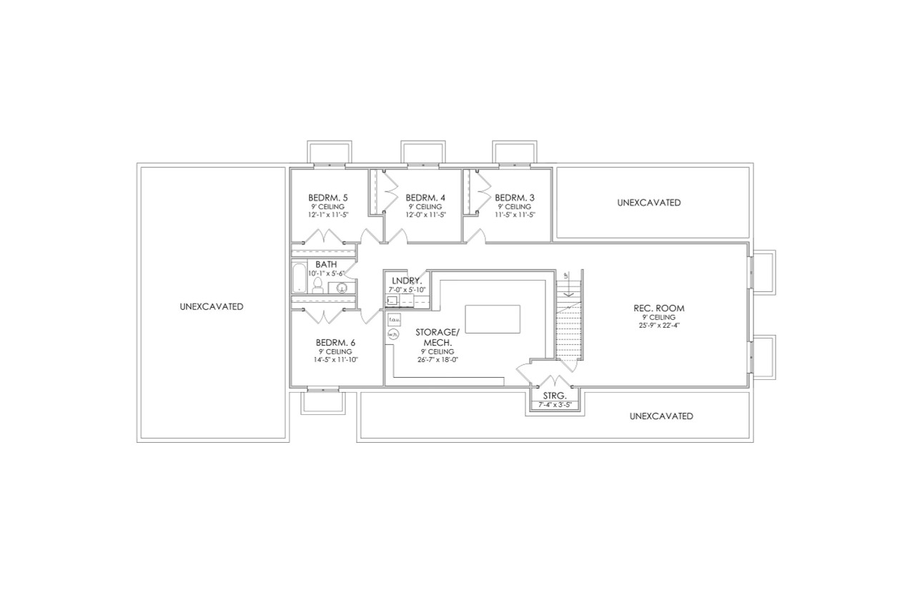 Ranch House Plan - Harper 56548 - Basement Floor Plan