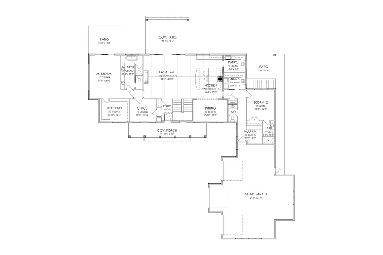 Traditional House Plan - Harrison 85618 - 1st Floor Plan