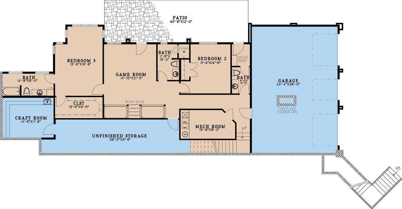 Contemporary House Plan - Horizon Peak 79426 - Basement Floor Plan