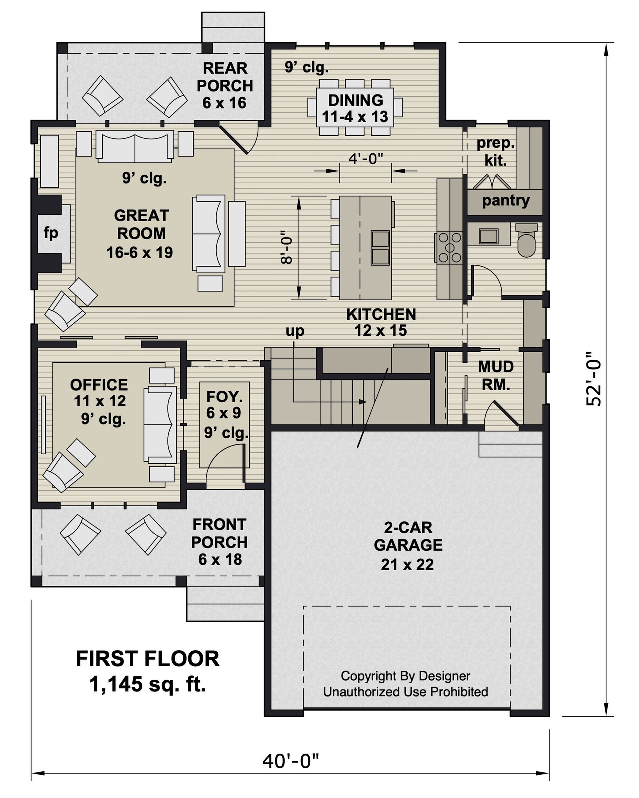 Farmhouse House Plan - Kingsport 96971 - 1st Floor Plan