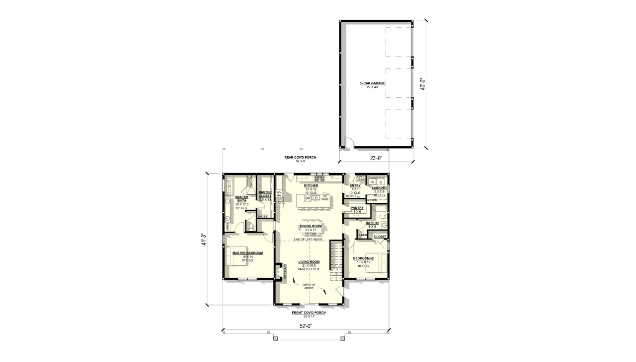 Country House Plan - Hosta 29854 - 1st Floor Plan