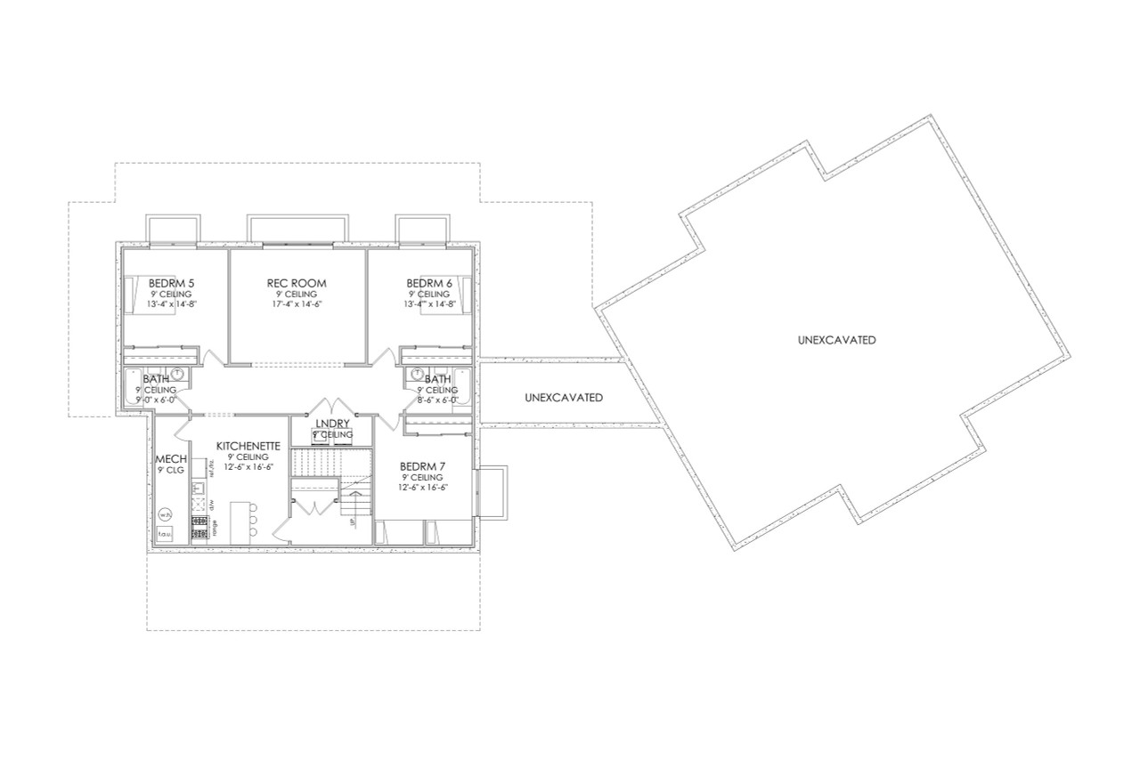 Farmhouse House Plan - Jackson 49497 - Basement Floor Plan