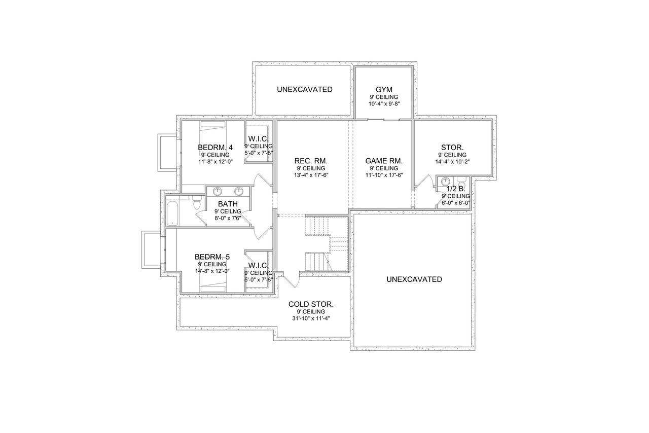 Traditional House Plan - Knighton 82705 - Basement Floor Plan