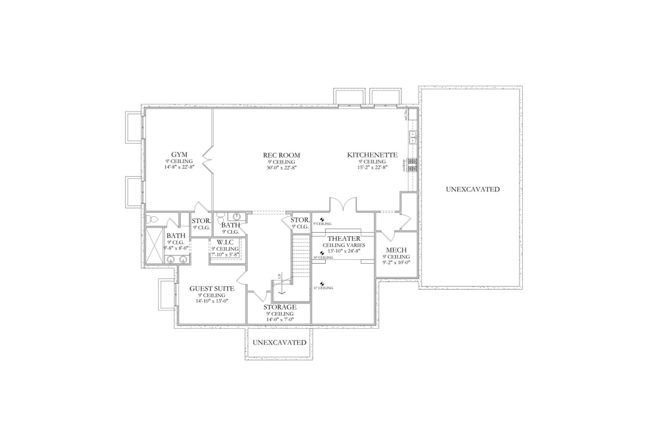European House Plan - Leona 30460 - Basement Floor Plan