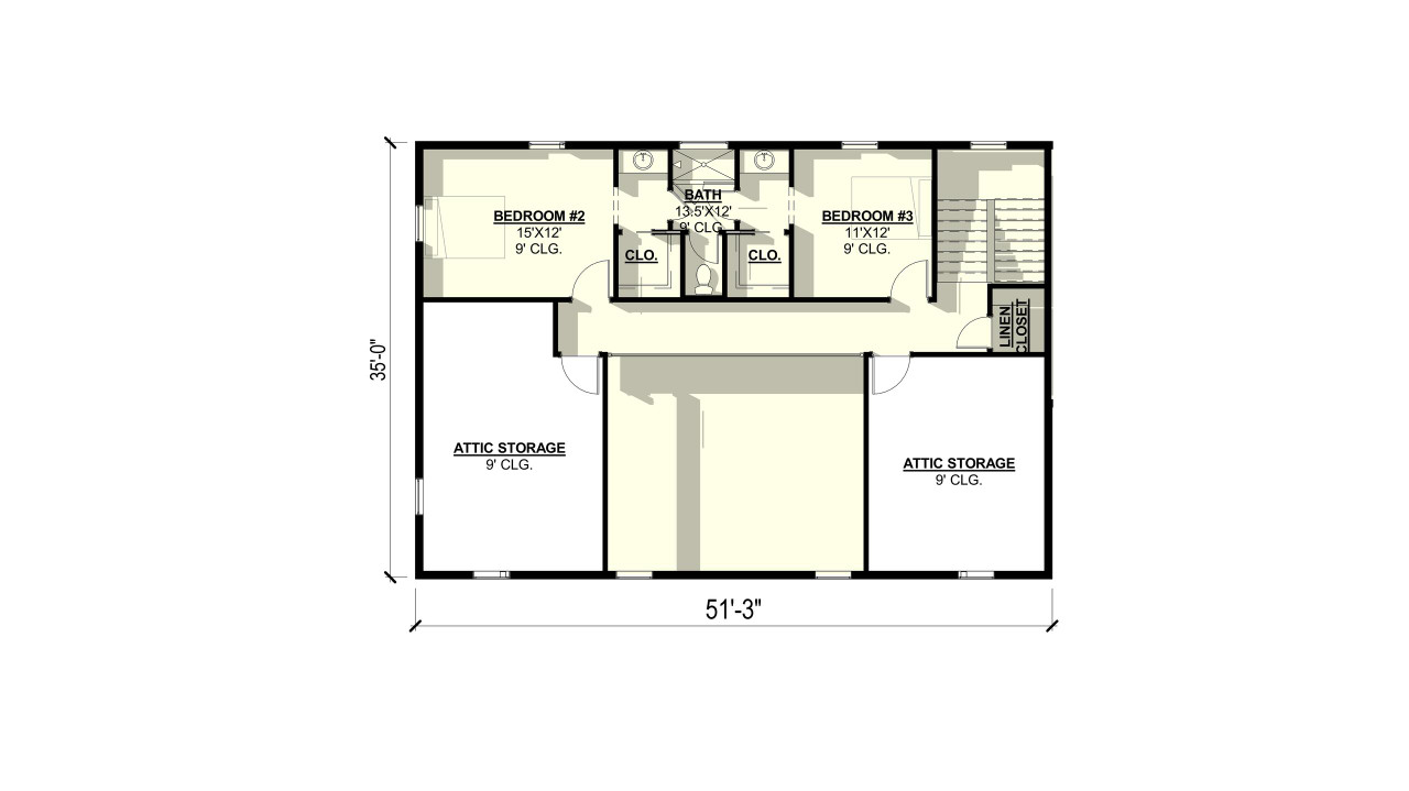 Secondary Image - Country House Plan - Lilac 19068 - 2nd Floor Plan