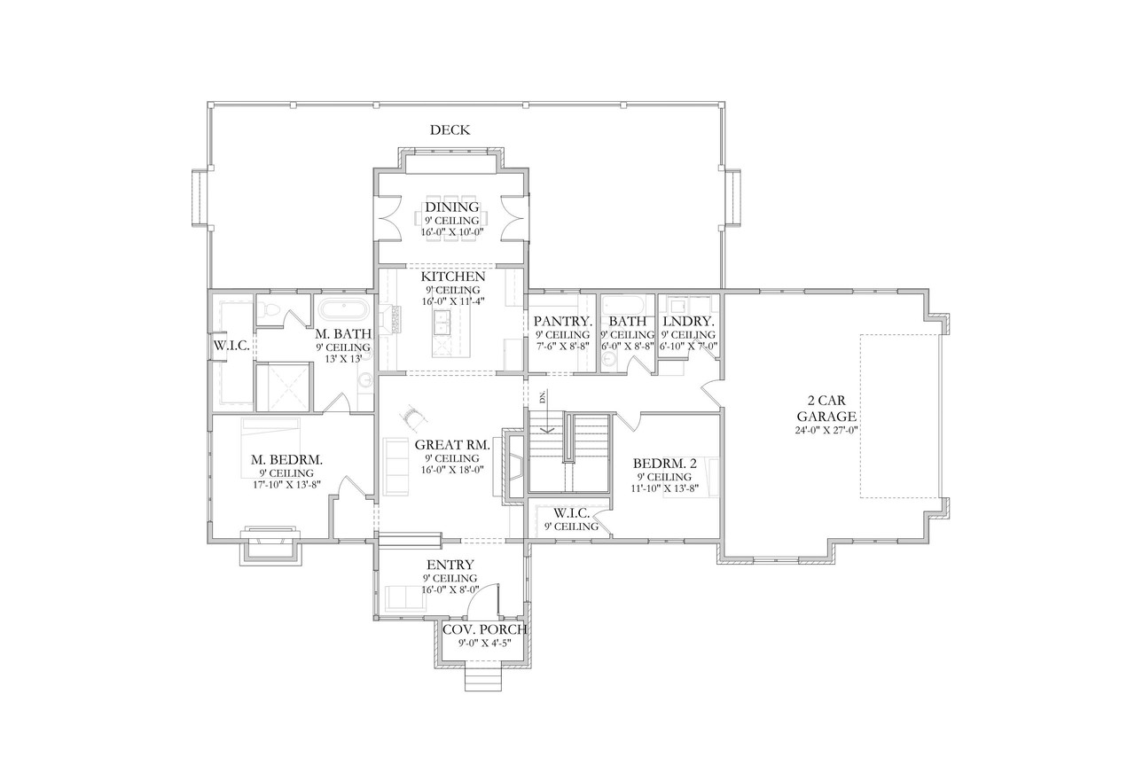 Farmhouse House Plan - Marietta 61020 - 1st Floor Plan