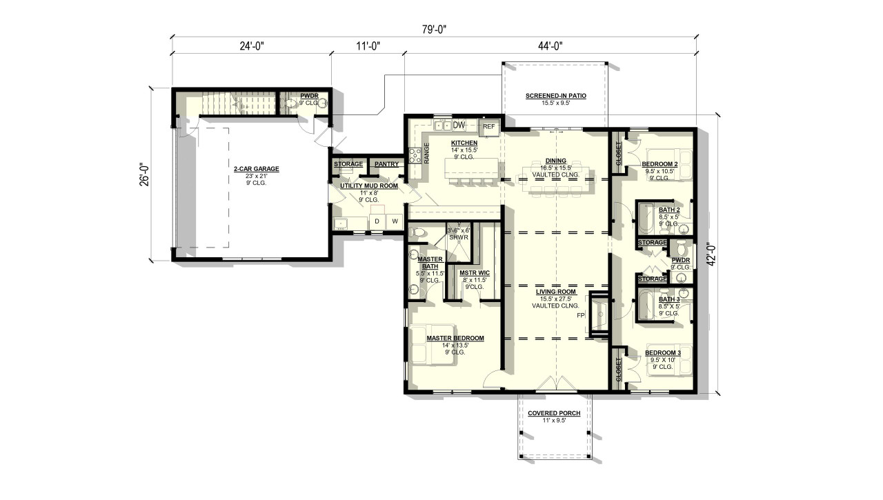 Farmhouse House Plan - Southern Pine 31476 - 1st Floor Plan