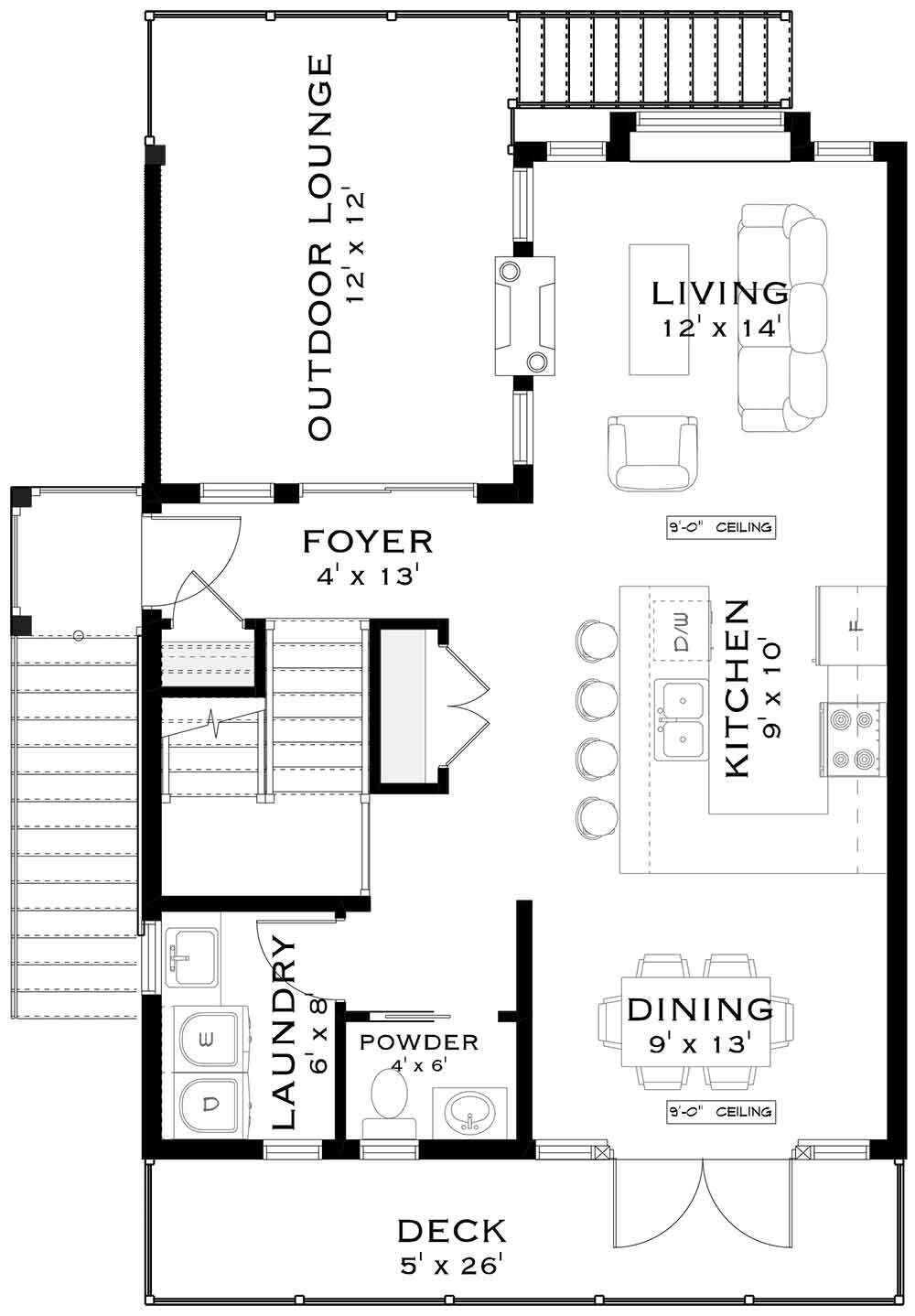 Craftsman House Plan - Jude Place 47984 - 1st Floor Plan