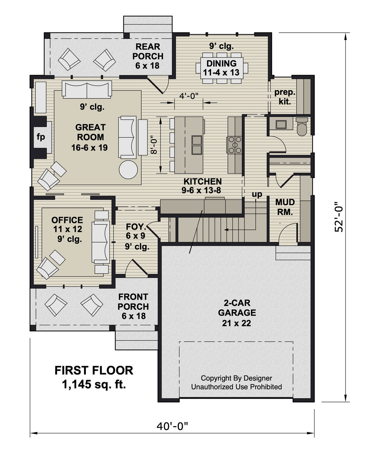 Farmhouse House Plan - Kenton 27589 - 1st Floor Plan