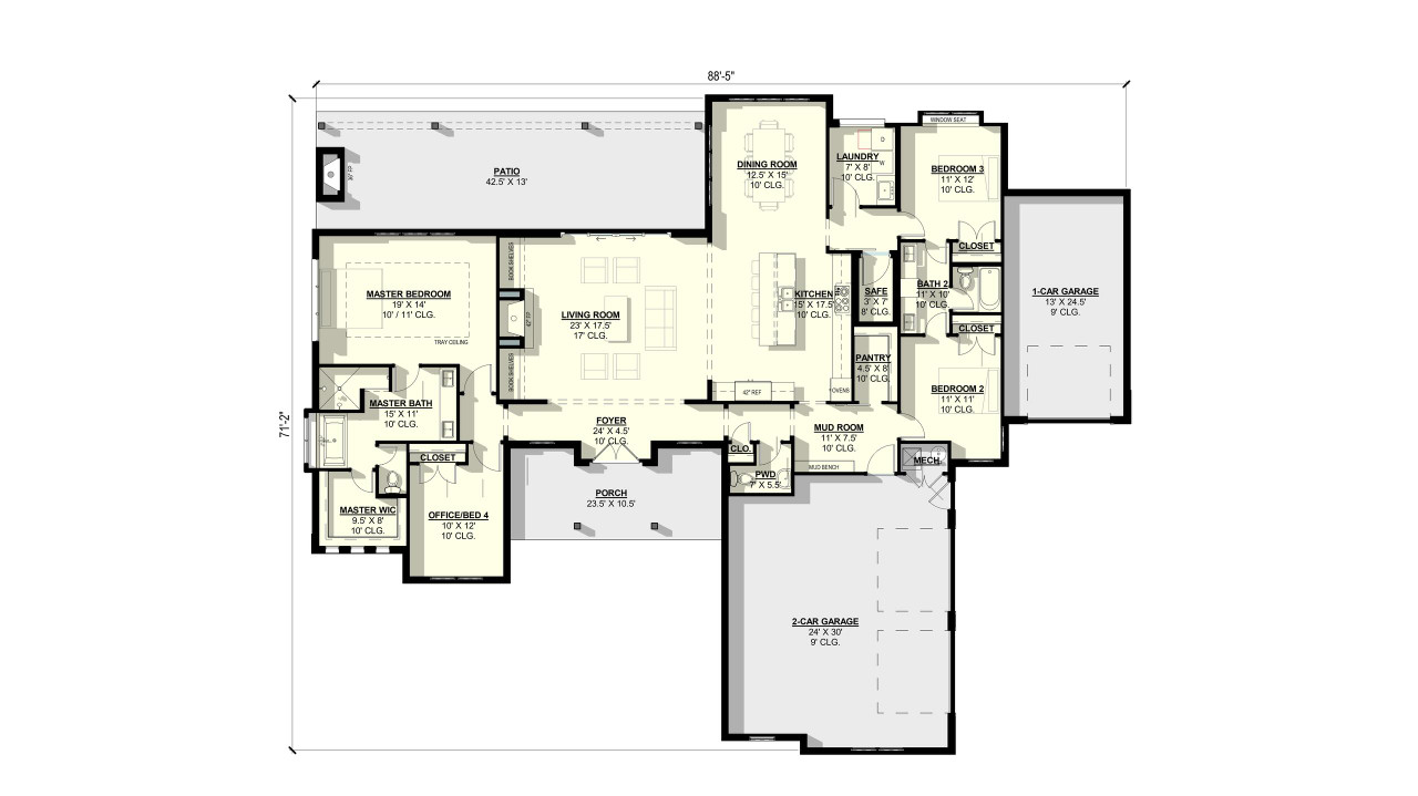 Farmhouse House Plan - Lantana 83291 - 1st Floor Plan