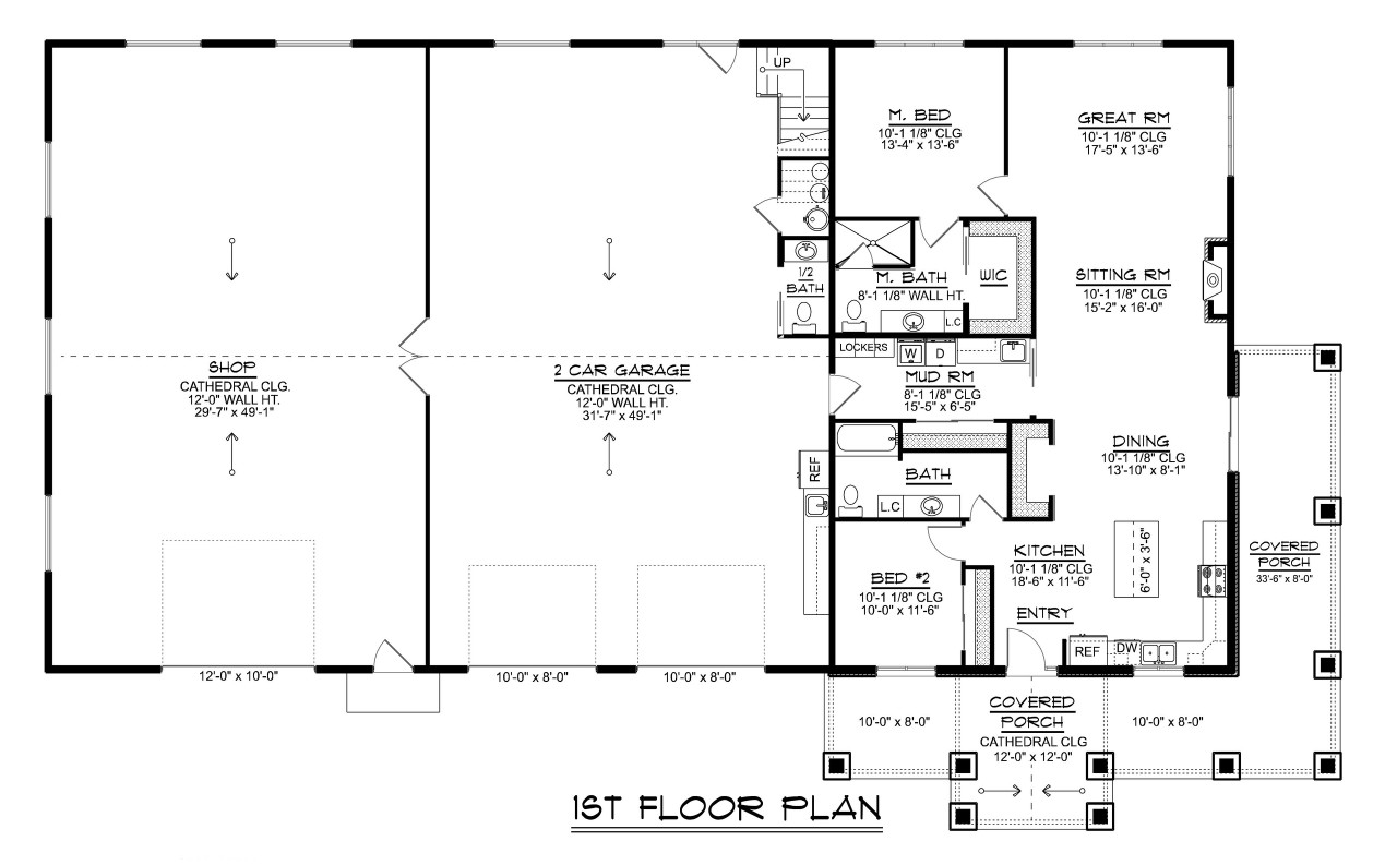 Farmhouse House Plan - 90643 - 1st Floor Plan