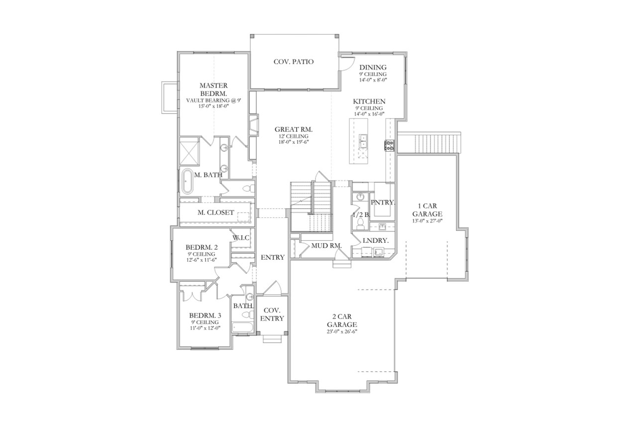 Traditional House Plan - Austin 20106 - 1st Floor Plan
