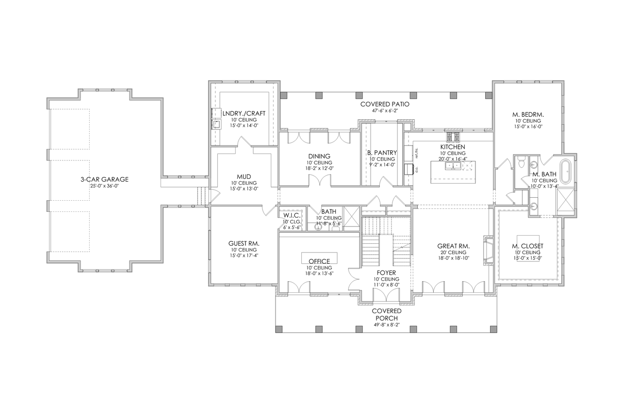 Colonial House Plan - Northampton 58244 - 1st Floor Plan