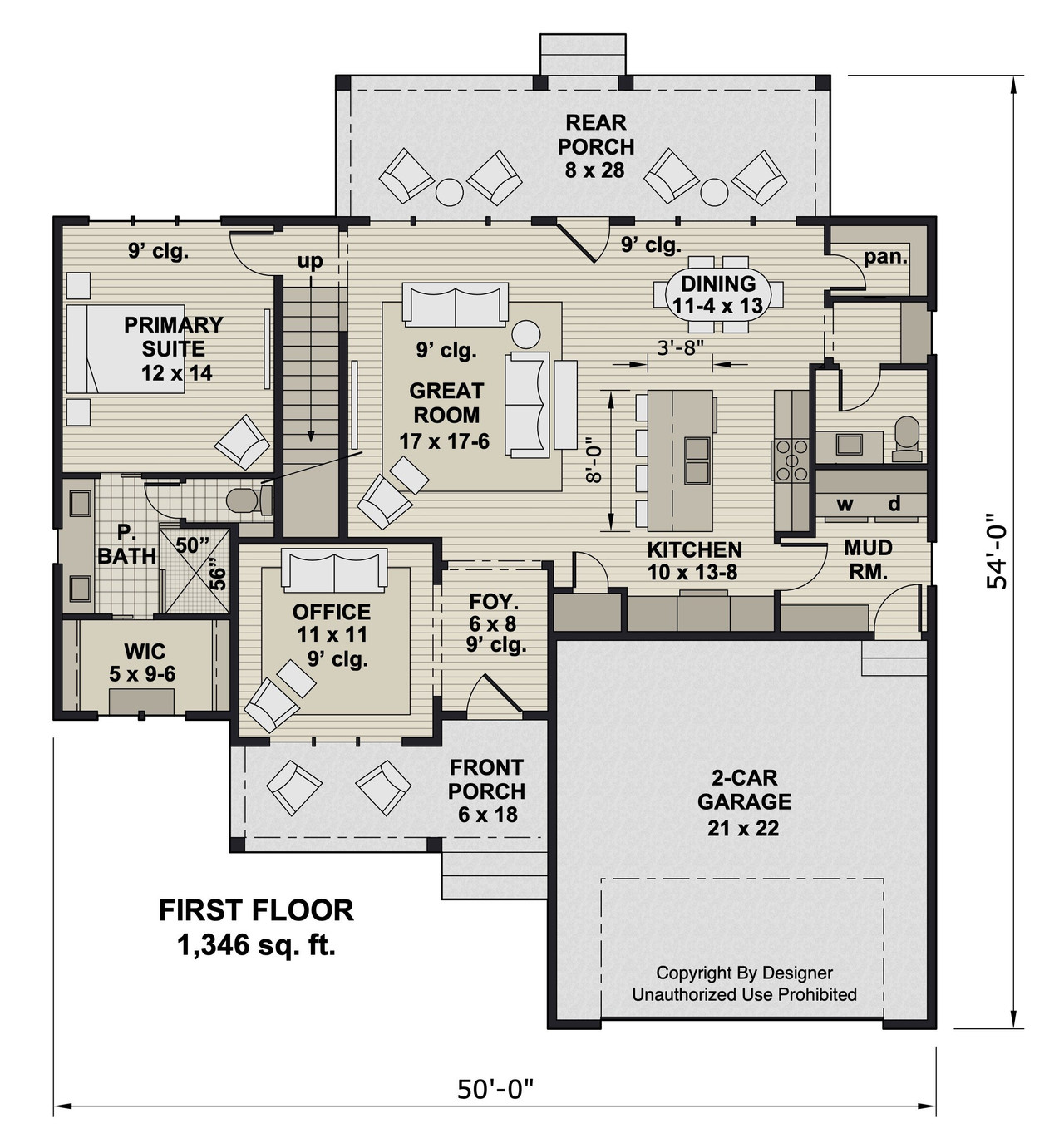 Bungalow House Plan - Arlington 57931 - 1st Floor Plan