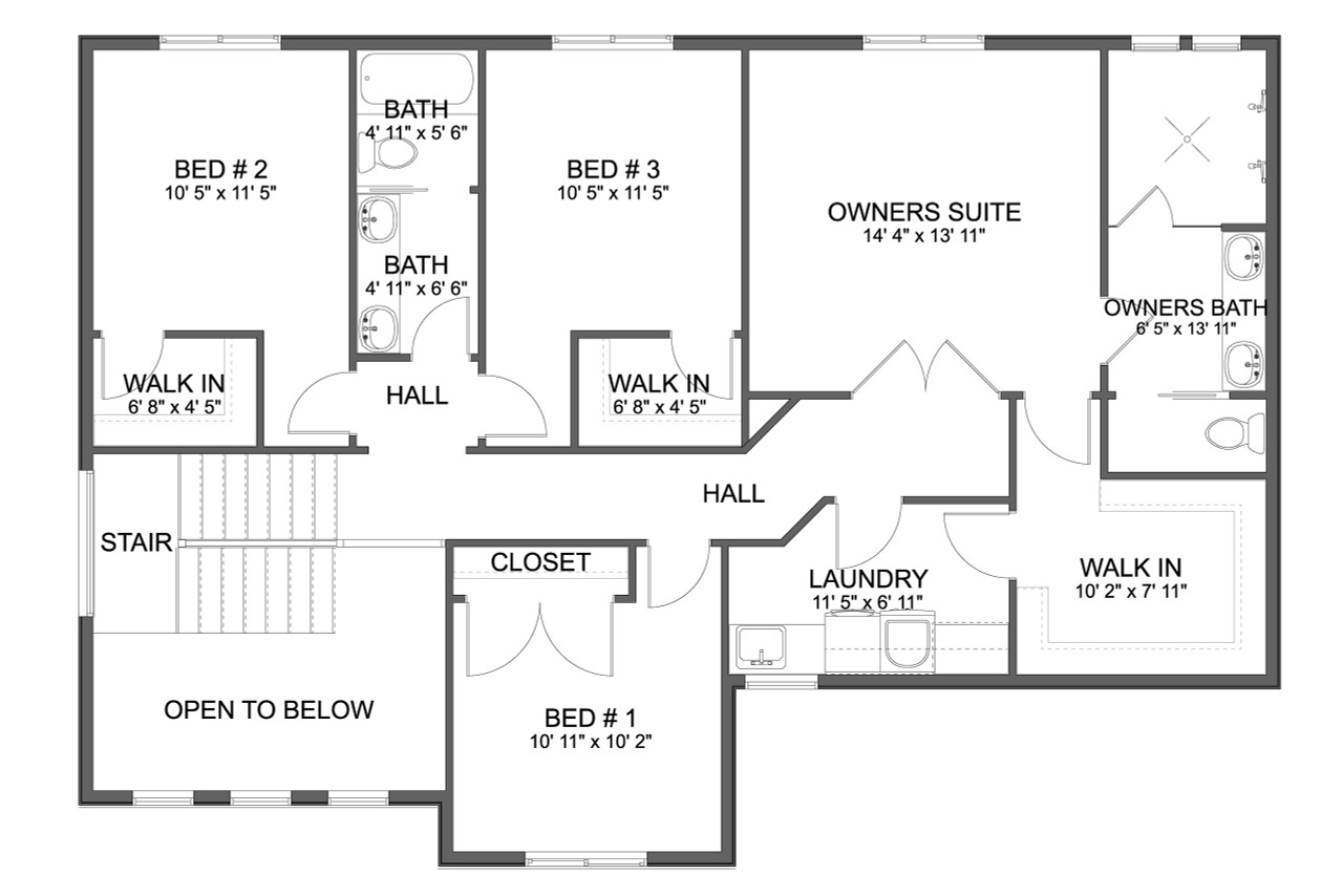 Craftsman House Plan - Cross 51102 - 2nd Floor Plan
