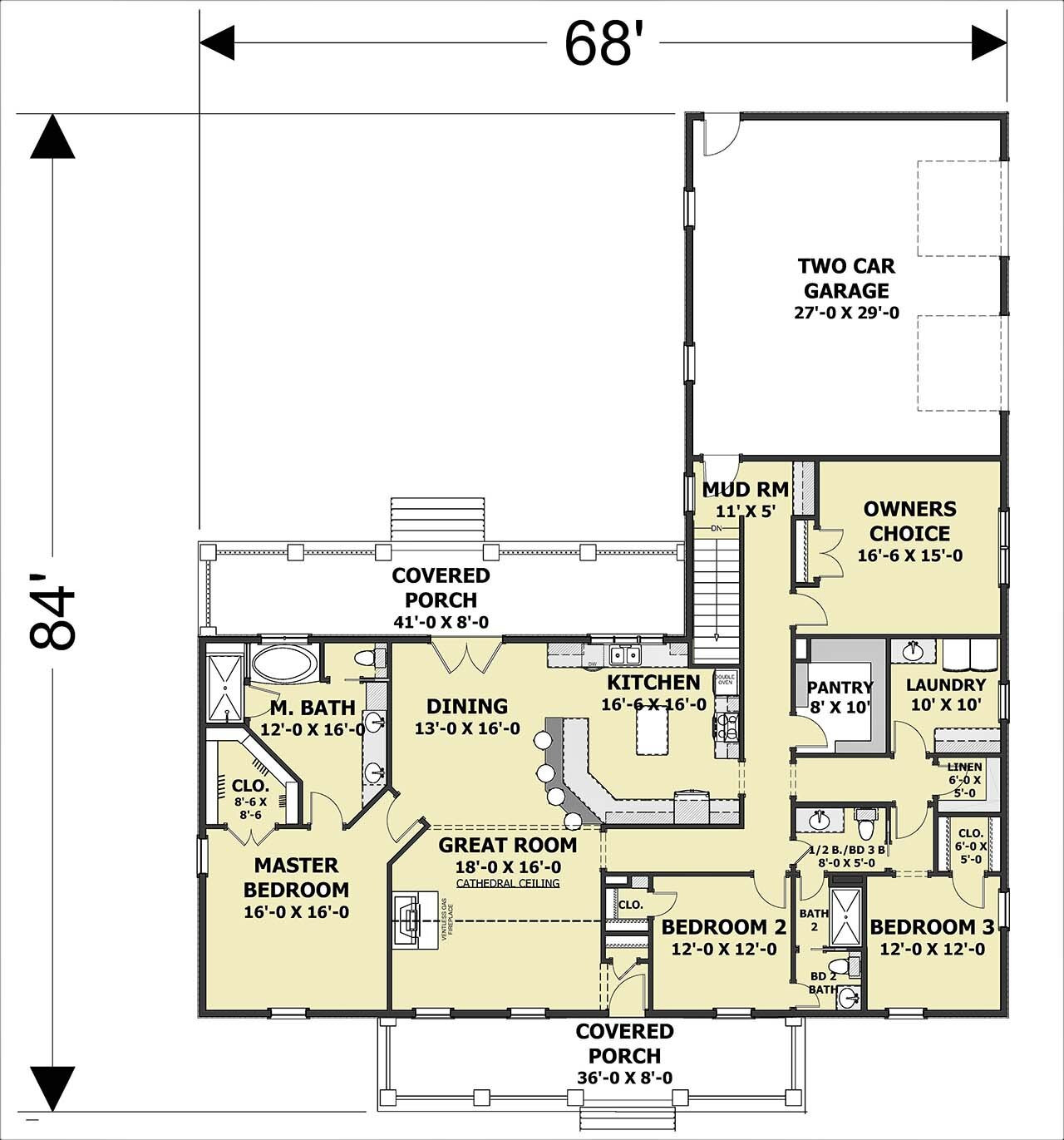 Farmhouse House Plan - 27472 - 1st Floor Plan