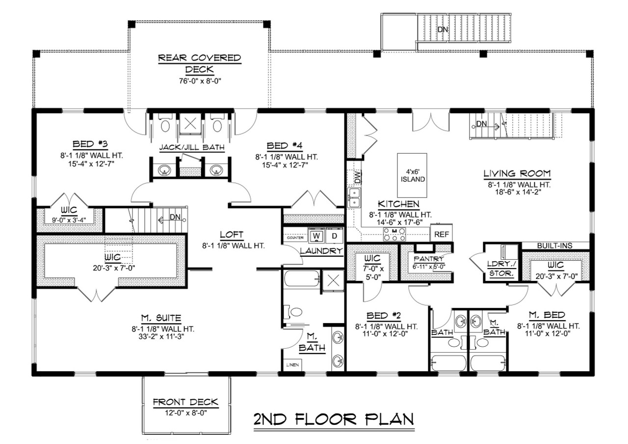 Country House Plan - 61581 - 2nd Floor Plan