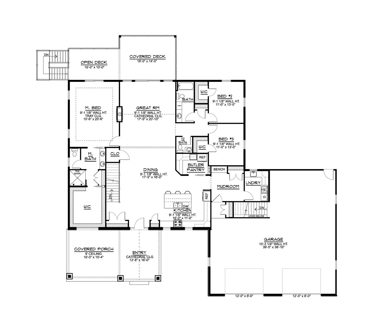 Ranch House Plan - 83362 - 1st Floor Plan