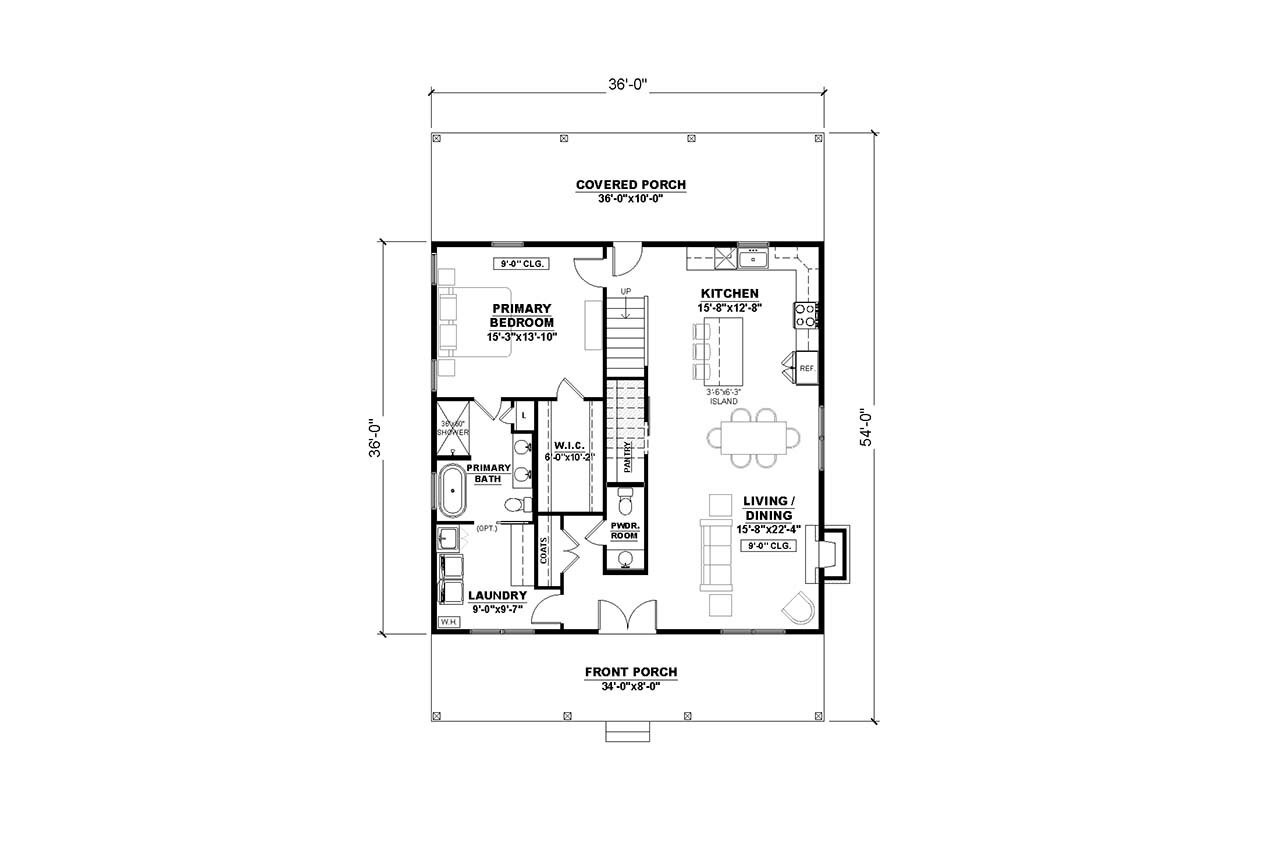 Farmhouse House Plan - Laura-5 11662 - 1st Floor Plan