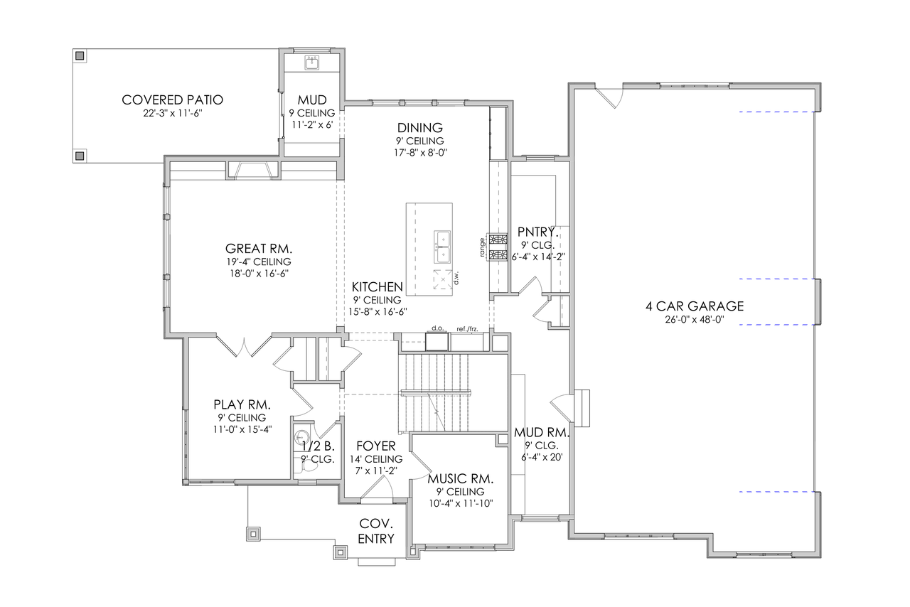 Contemporary House Plan - Paisley 19598 - 1st Floor Plan