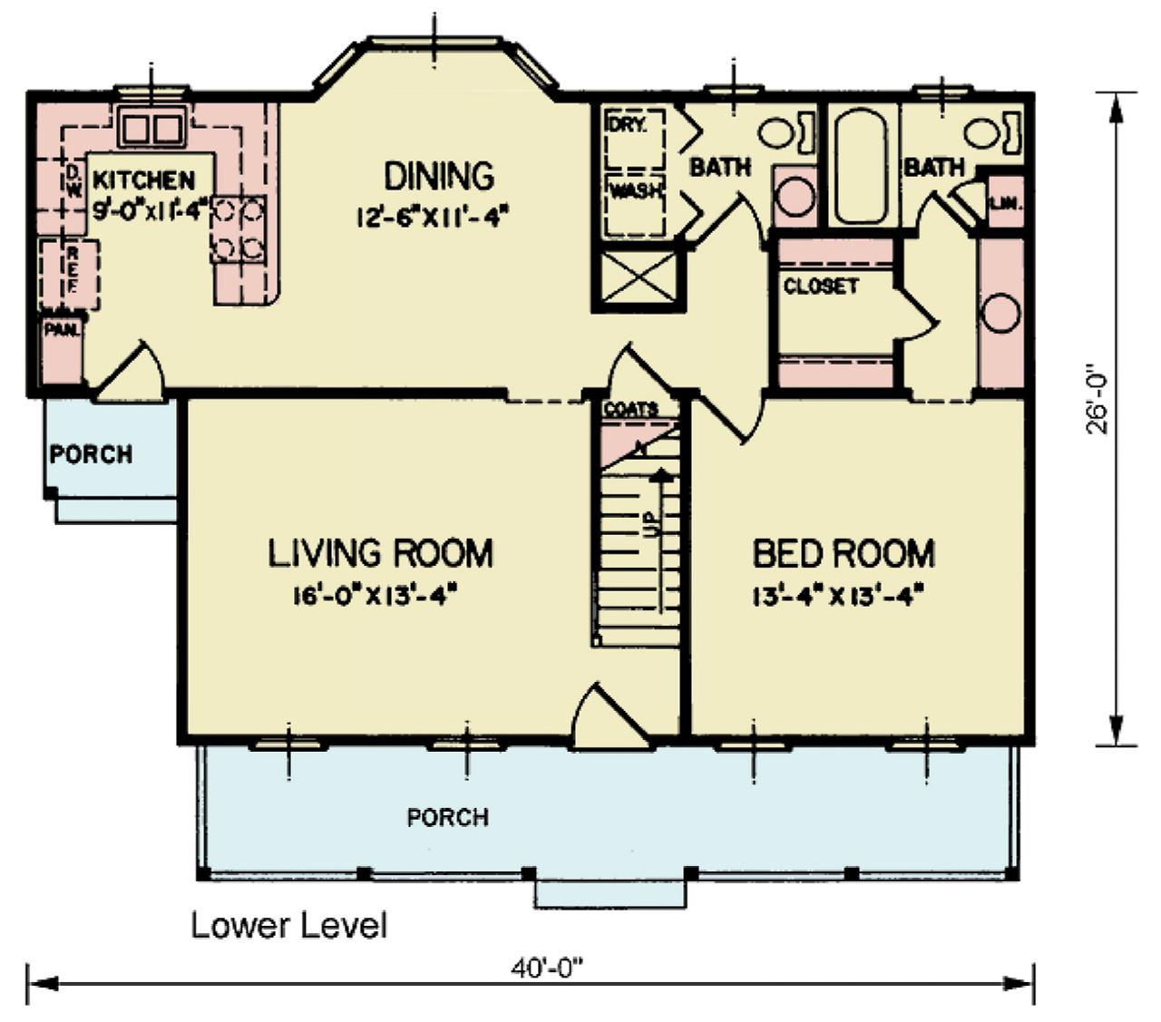 Cottage House Plan - Vestra 4B 62385 - 1st Floor Plan