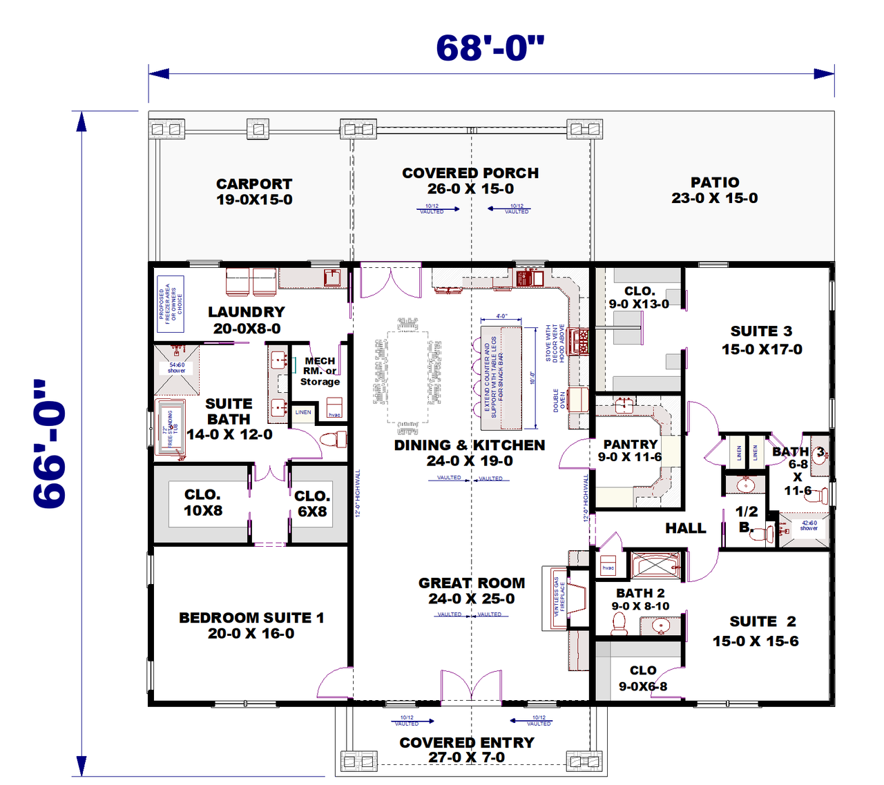 Farmhouse House Plan - 77885 - 1st Floor Plan