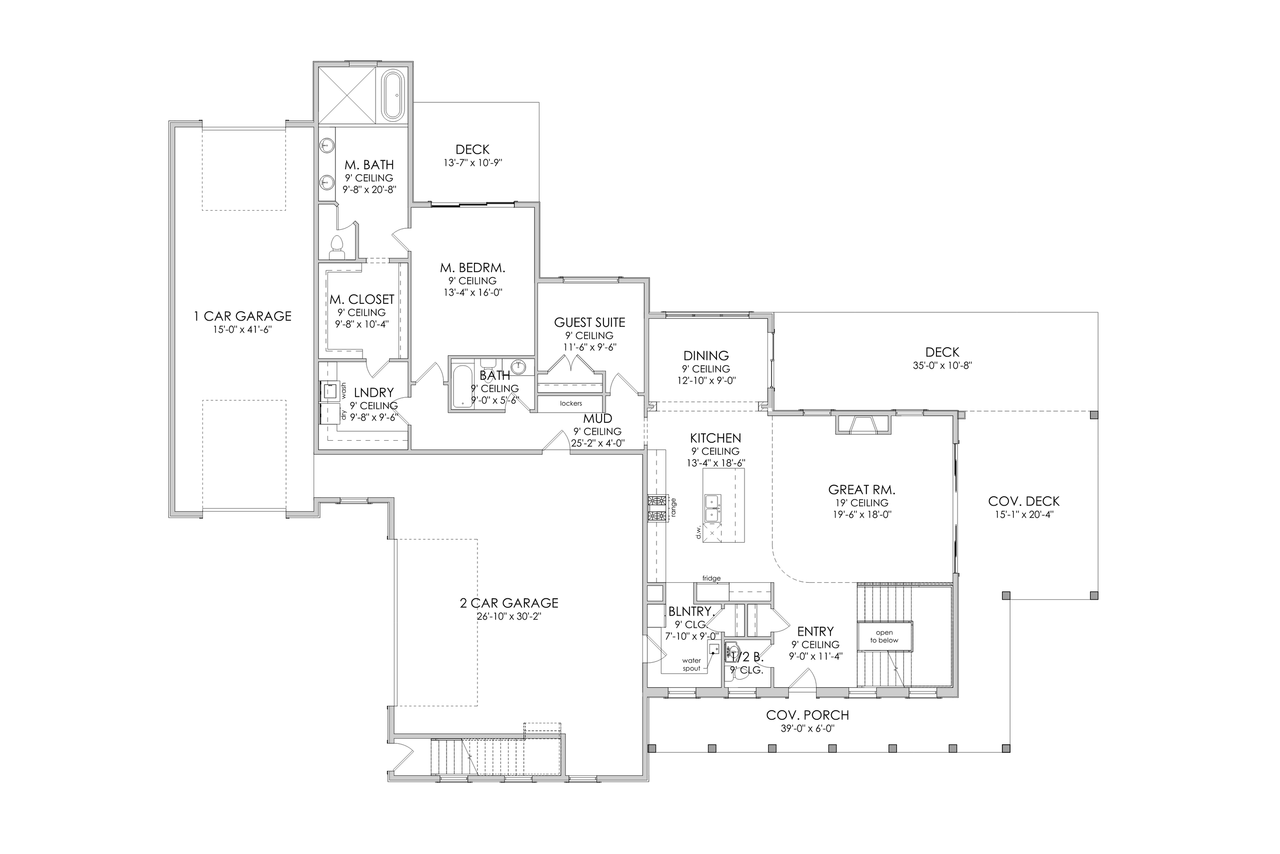 Colonial House Plan - Salem 68423 - 1st Floor Plan