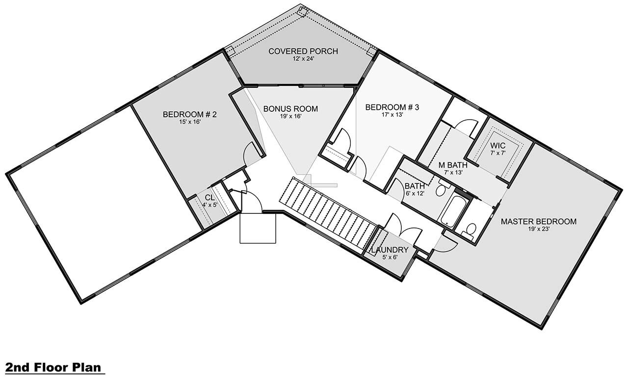 Secondary Image - Modern House Plan - Hewlett 84138 - 2nd Floor Plan