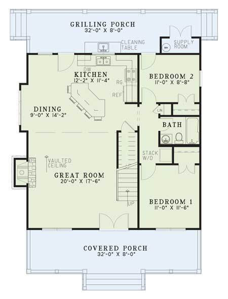 Mountain Rustic House Plan - Creek Side 28721 - 1st Floor Plan