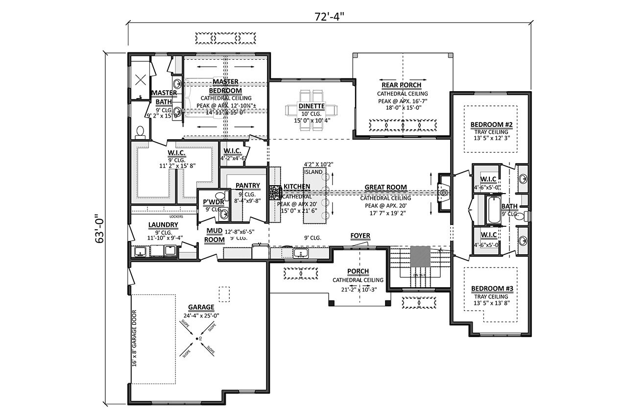 Craftsman House Plan - 89210 - 1st Floor Plan
