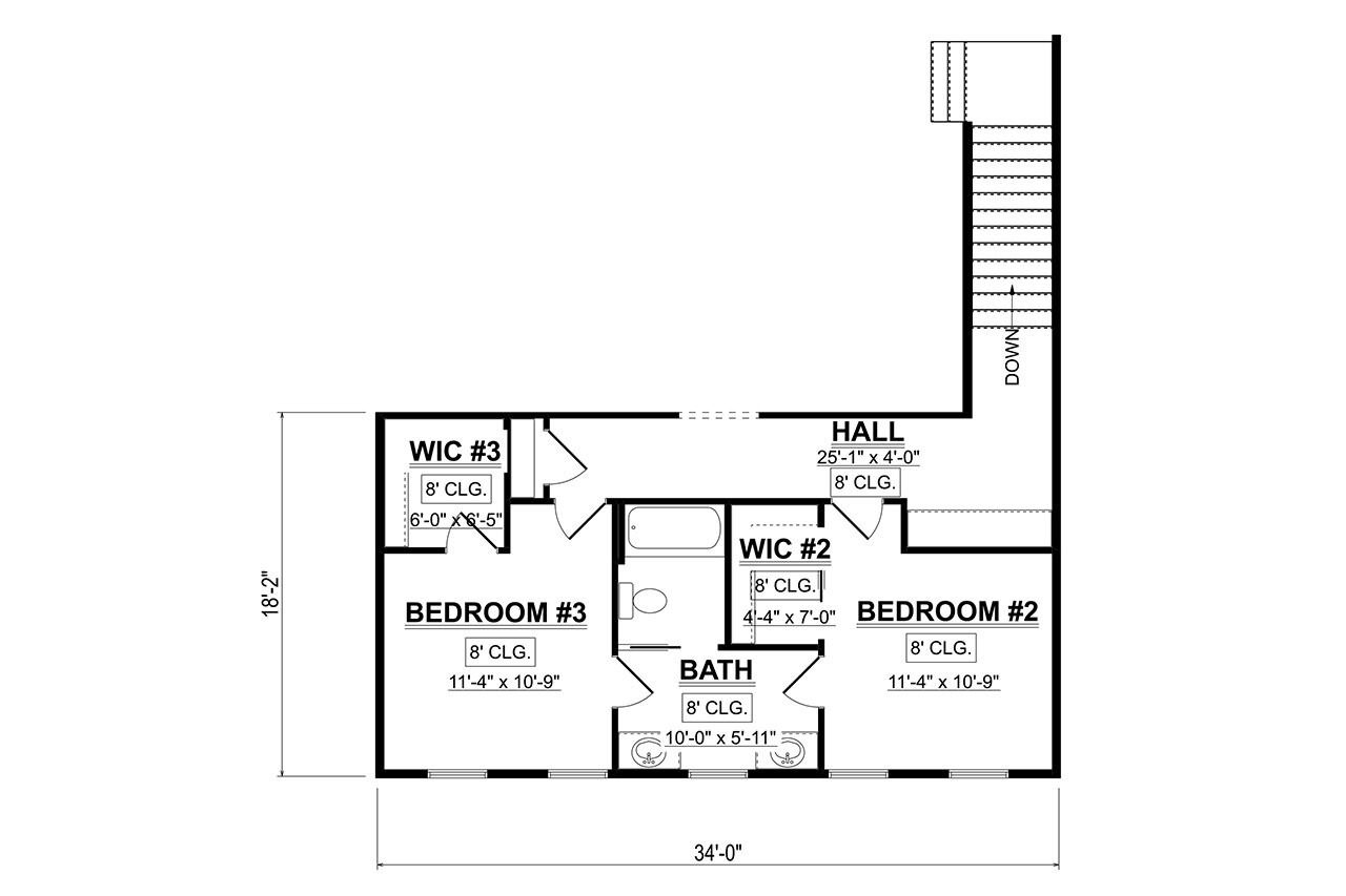 Secondary Image - Farmhouse House Plan - 53514 - 2nd Floor Plan