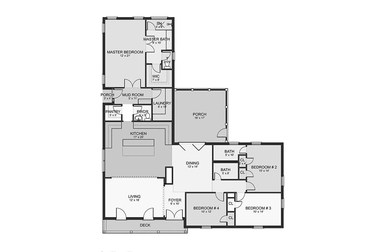 Traditional House Plan - Mineola 49894 - 1st Floor Plan