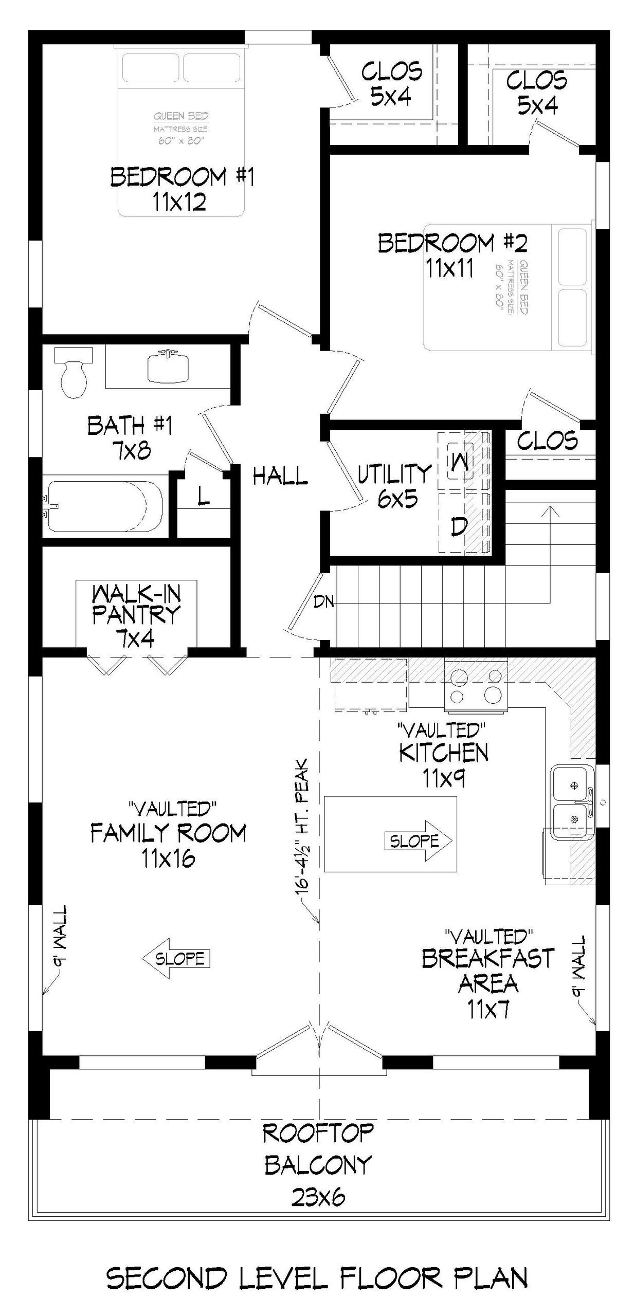 Contemporary House Plan - Beachside Narrows 89822 - 2nd Floor Plan