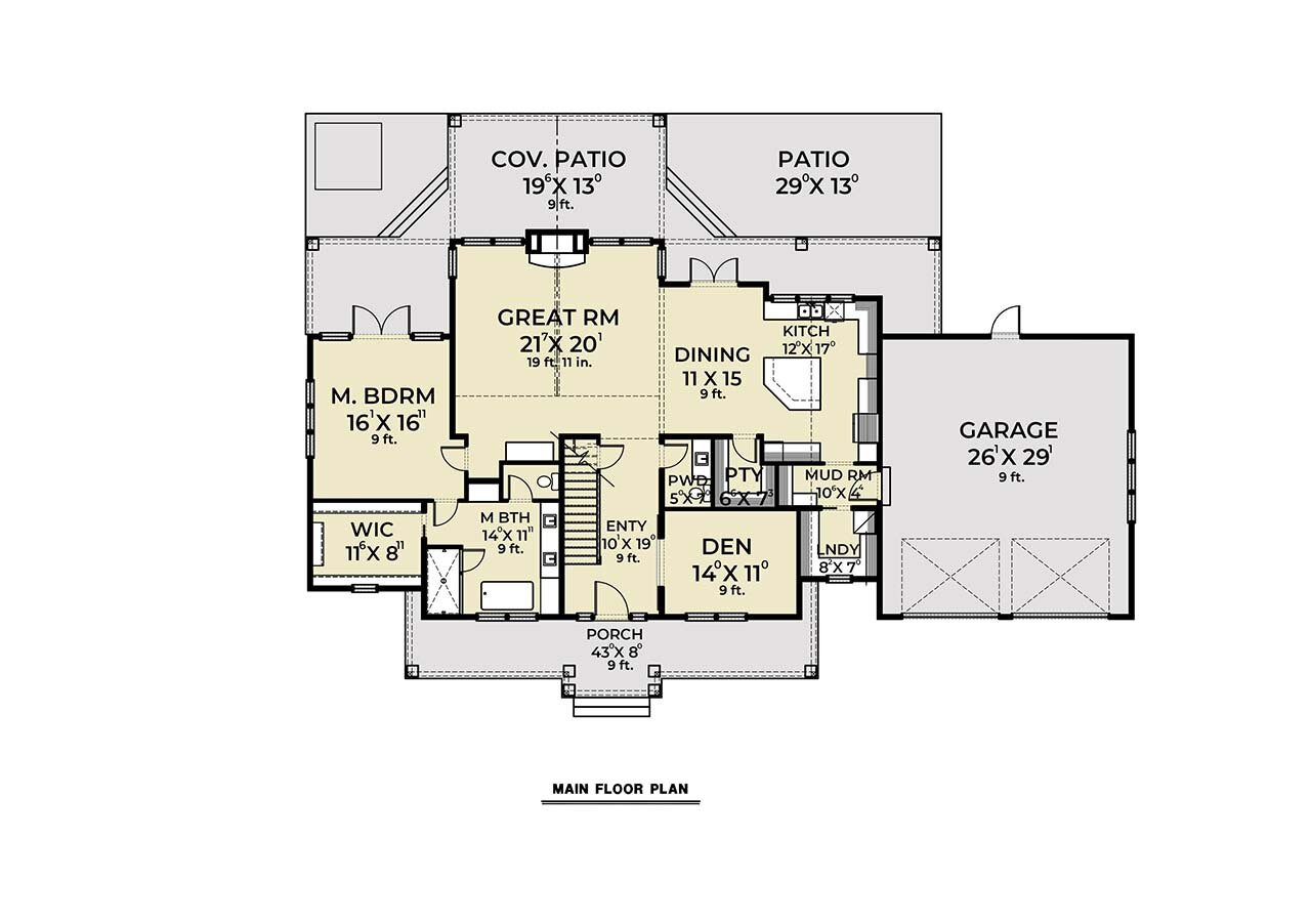 Farmhouse House Plan - 34869 - 1st Floor Plan