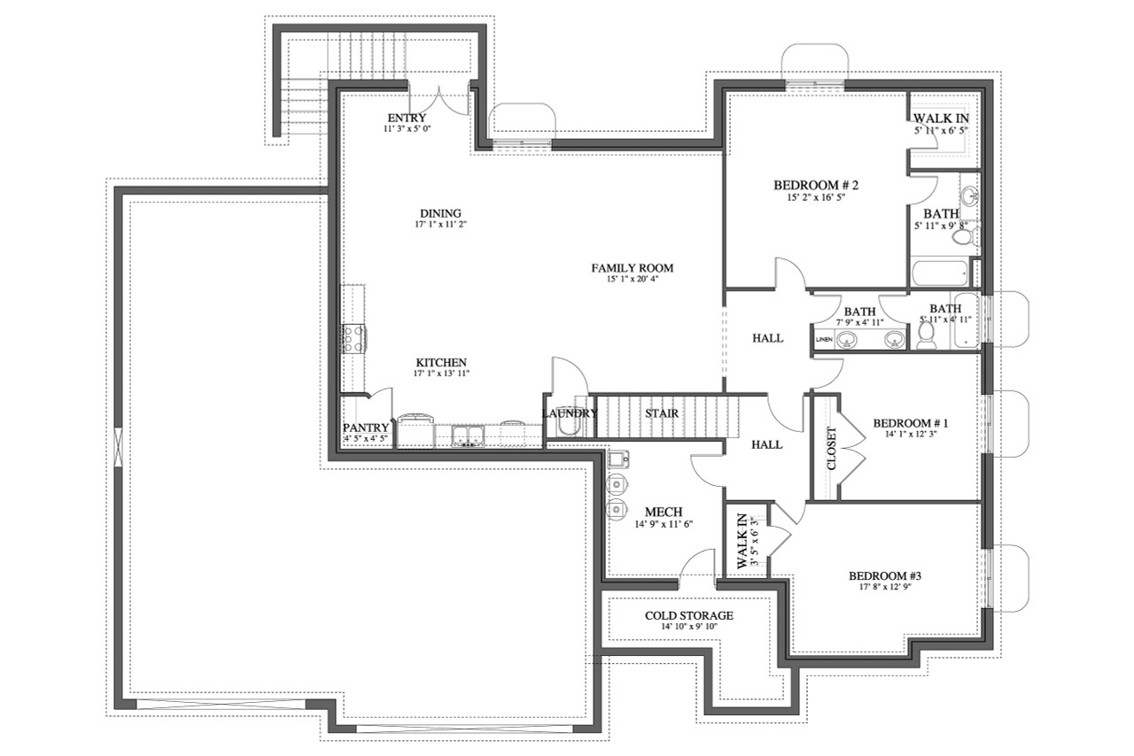 Country House Plan - Graff 36363 - Basement Floor Plan
