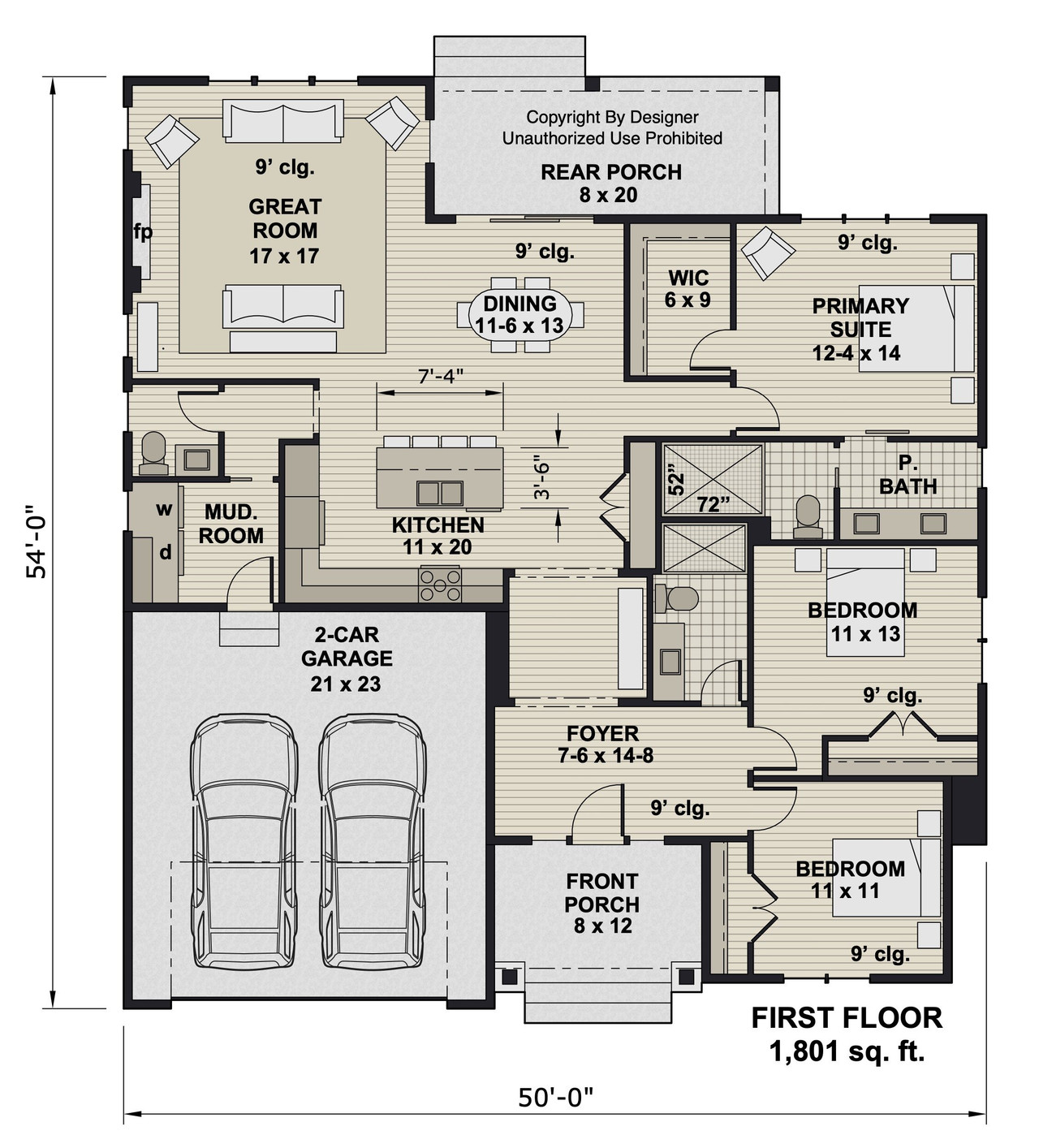 Craftsman House Plan - Hardwick 12216 - 1st Floor Plan