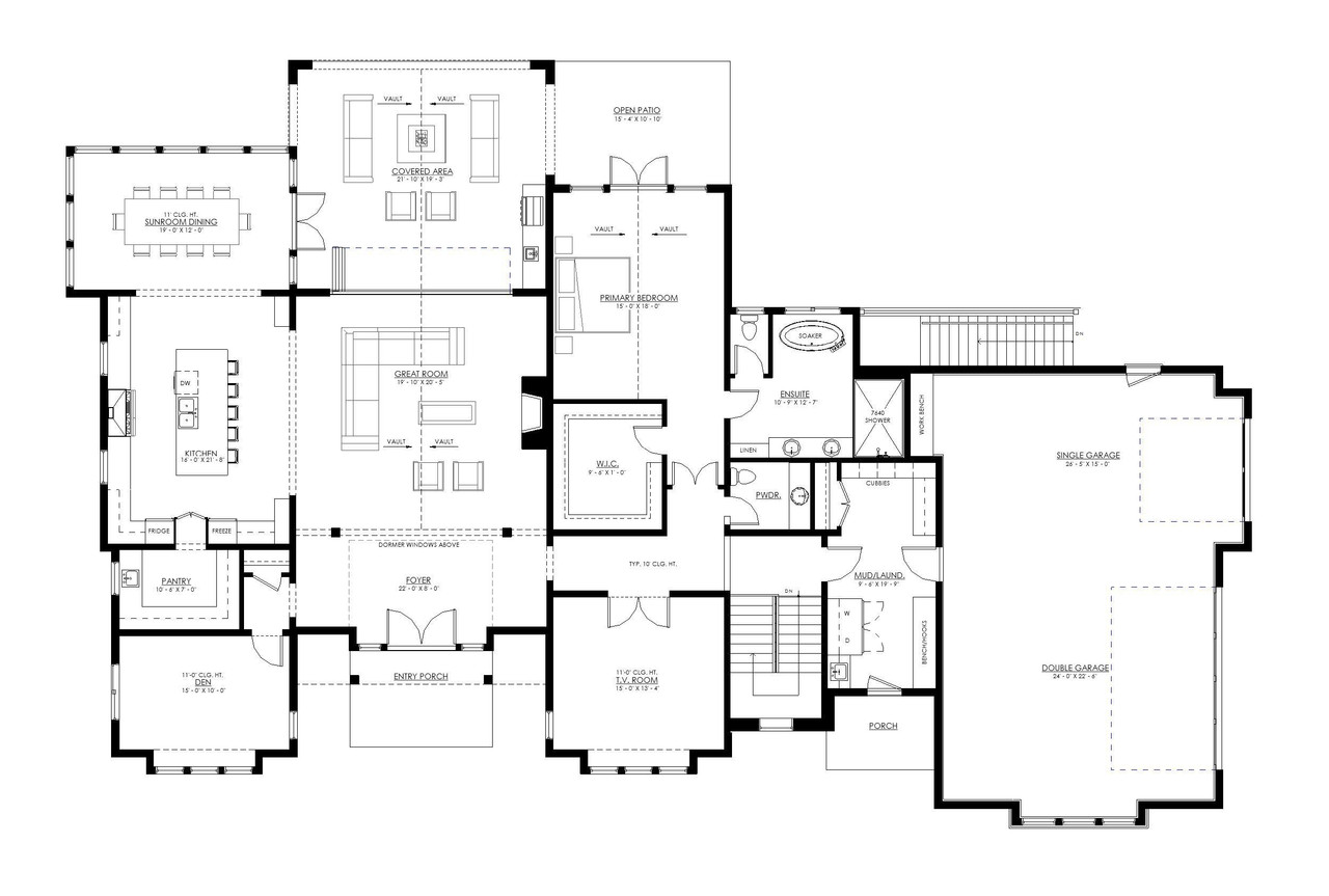 Contemporary House Plan - Midland 14876 - 1st Floor Plan