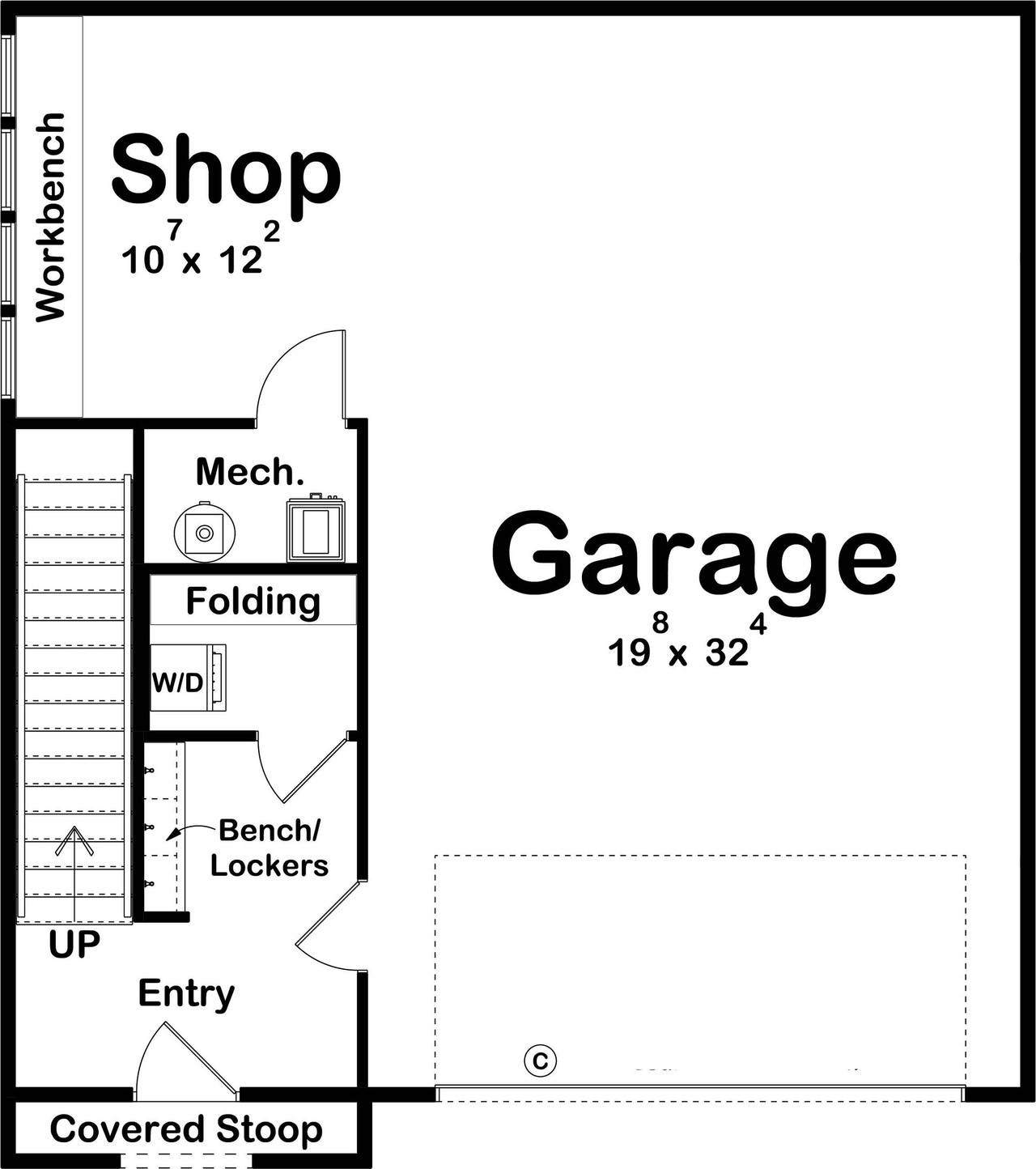Craftsman House Plan - Colter Bay 64164 - 1st Floor Plan