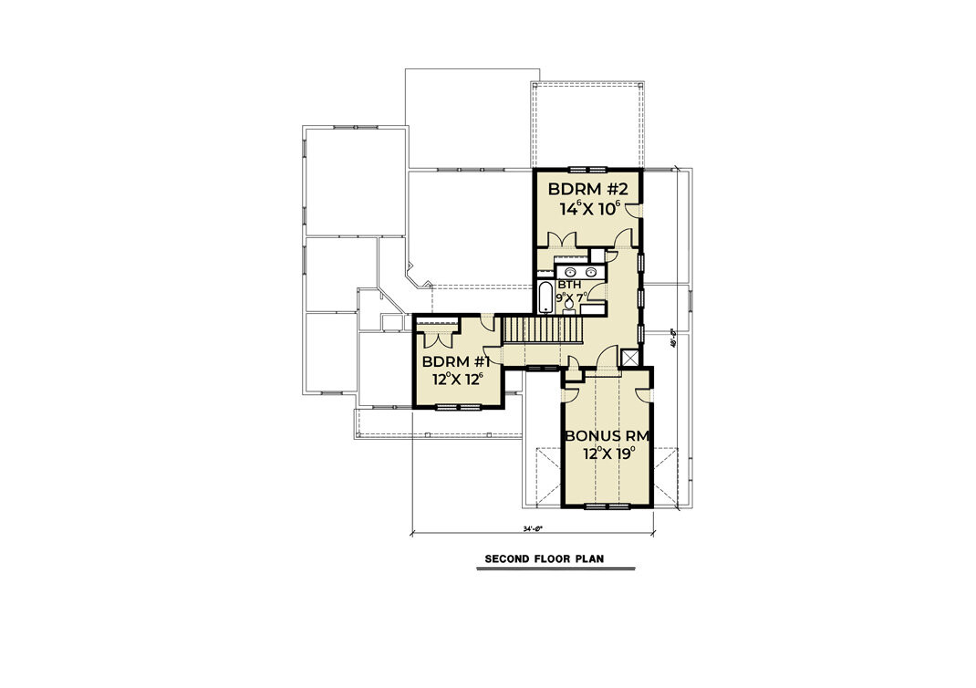 Craftsman House Plan - 45190 - 2nd Floor Plan