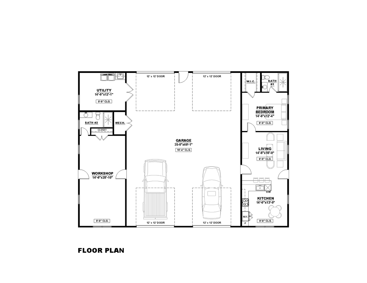 Farmhouse House Plan - Vetter 40983 - 1st Floor Plan
